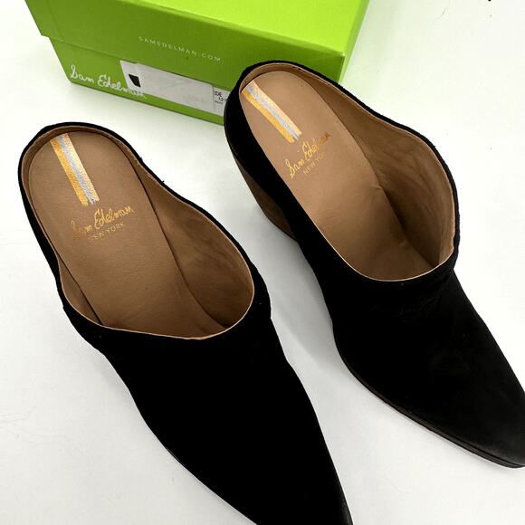 SAM EDELMAN New in Box Alison Western Mule in Black Leather // 8.5 - Picture 13 of 16